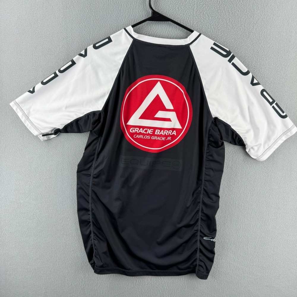 Gracie Barra Jiu jitsu Rash Guard Shirt Mens XL Black Logo Compression